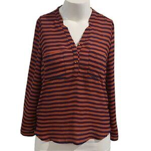 [Sugarmint] V-neck Half Button Roll Up Sleeve-Sz M